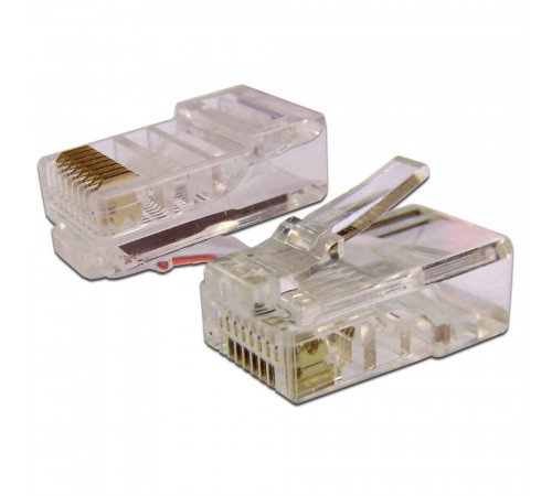 Коннектор RJ-45 8P8C UTP Кат. 6 TWT, универсальный, 100 шт. в упак. TWT-PL45-8P8C-6