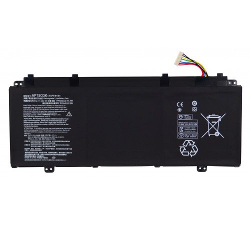 Аккумулятор для Acer Aspire S5, S13, S5-371, S5-371T, Chromebook R13, CB5-312T (AP15O3K), 45.3Wh, 4030mAh, 11.25V