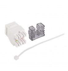 Модуль Keystone, RJ45, кат.6A, UTP, 180 градусов, белый LAN-OK45U6A/180Z-WH