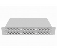 Кросс оптический стоечный 19", 48 FC/UPC адаптеров, многомодовый (50/125), 2U, серый, укомплектованный, TopLAN