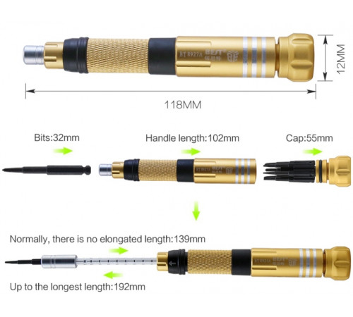 Отвертка со сменными насадками Best BST-8927A