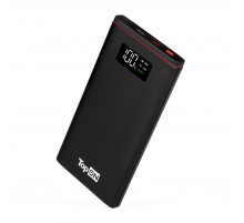 Внешний аккумулятор TopON TOP-T10 10000mAh QC3.0, QC2.0, Power Delivery. USB Type-C, MicroUSB, USB-порт, LED-экран. Черный