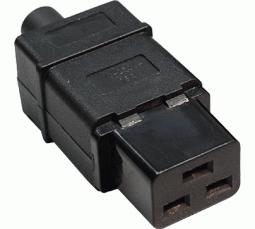 Розетка электрическая кабельная, IEC 60320, C19, 16A, 250V, разборная, черная, MDX-IEC320-C19