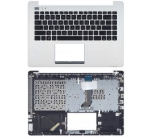 Клавиатура для ноутбука Asus VivoBook S451LB черная топ-панель серебристая