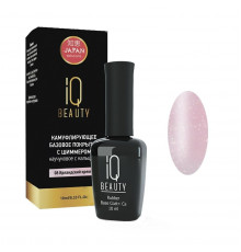 IQ Beauty Покрытие базовое каучуковое с кальцием, ирландский крем с шиммером, 10 мл