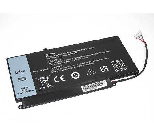 Аккумуляторная батарея для ноутбука Dell V5560-3S1P 11.1V 4600mAh черная OEM