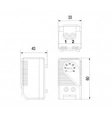 KL-TRS-CL-060 Термостат нормально-замкнутый 0-60°C, аналог KT0 011 Hyperline