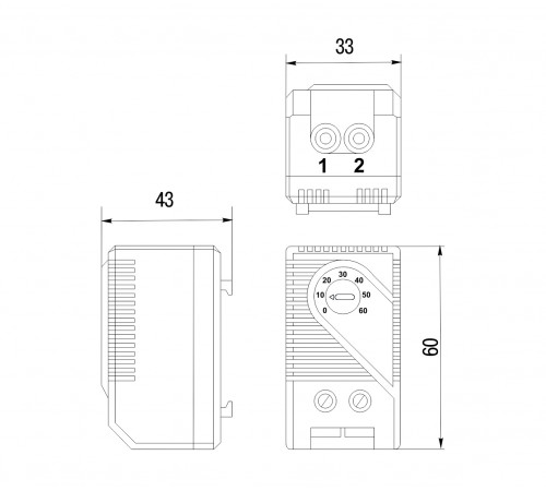 KL-TRS-CL-060 Термостат нормально-замкнутый 0-60°C, аналог KT0 011 Hyperline