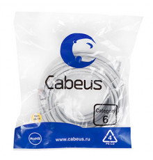 Cabeus PC-FTP-RJ45-Cat.6-15m-LSZH Патч-корд F/UTP, категория 6, 2xRJ45/8p8c, экранированный, серый, LSZH, 15м