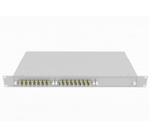 Кросс оптический стоечный 19", 32 LC/UPC адаптера, многомодовый, 1U, серый, укомплектованный, TopLAN