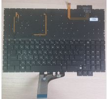 Клавиатура для ноутбука HP Omen 17-AN000, 17-AN001CA, 17-AN008CA, 17-AN010CA, 17-AN020CA, 17-AN030CA  черная, кнопки белые, с подсветкой