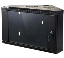 Шкаф настенный угловой, 9U 600x600, стеклянная дверь, черный, I -CBWTG-9U-6x6-BK