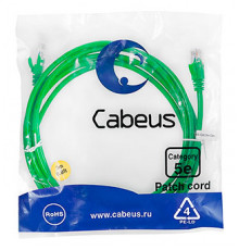 Cabeus PC-UTP-RJ45-Cat.5e-3m-GN-LSZH Патч-корд U/UTP, категория 5е, 2xRJ45/8p8c, неэкранированный, зеленый, LSZH, 3м