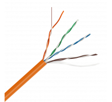 Кабель UTP, 4 пары, Кат. 5e, LSZH, оранжевый, 305м в кат., LANMASTER LAN-5EUTP-LSZH-OR