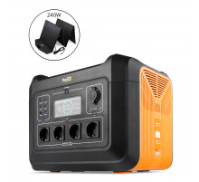 Портативная солнечная электростанция TopON TOP-X2400 LFP 2400 Вт, 4 розетки 220 В, авторозетка, 2 DC + складная солнечная панель 240 Вт TOP-SLR240