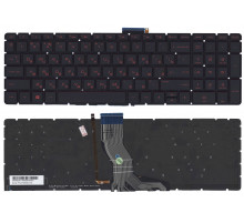 Клавиатура для ноутбука HP Omen 17-W000, 17-W100, 17-W200, 15-AX, черная, кнопки красные, с подсветкой