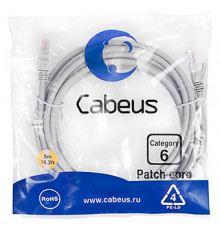 Cabeus PC-UTP-RJ45-Cat.6-5m Патч-корд U/UTP, категория 6, 2xRJ45/8p8c, неэкранированный, серый, PVC, 5м