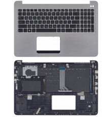 Клавиатура для ноутбука Asus K501L, K501LB, K501LX, K501U, K501UX, K501UW, черная топ-панель серая