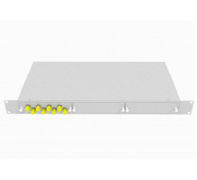 Кросс оптический стоечный 19", 8 ST/UPC адаптера, многомодовый, 1U, серый, укомплектованный, TopLAN