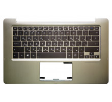 Клавиатура для ноутбука Asus TX300, TX300C,TX300CA черная, с подсветкой, верхняя панель в сборе