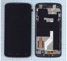 Дисплей для Philips Xenium I908 черный с рамкой