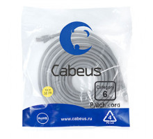 Cabeus PC-UTP-RJ45-Cat.6-10m Патч-корд U/UTP, категория 6, 2xRJ45/8p8c, неэкранированный, серый, PVC, 10м