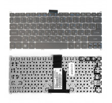 Клавиатура для ноутбука Acer Aspire One Acer Aspire S3, S5, One 756, TravelMate B1 Series. Г-образный Enter. Серая, без рамки. PN: 9Z.N7WPW.20R.