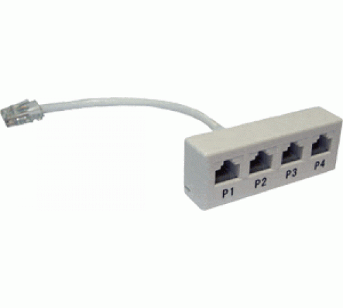 Разветвитель RJ-45 на 4 четырехпарных параллельных порта RJ-45 TWT-Y-1P4