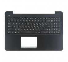 Клавиатура для ноутбука Asus X555, X555L, X555LD, X555LN черная, верхняя панель в сборе (черная)