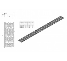 CDV-150x9-32U-RAL9005 Перфорированный вертикальный кабельный организатор-лоток 150х9 мм, высотой 1423 мм, для шкафа высотой 32U, черный Hyperline