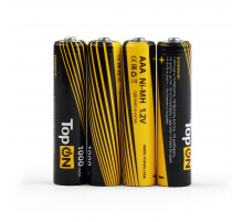 Аккумуляторные батарейки AAA TopON TOP-NH-AAA-1000-4B 1000mAh 1.2V Ni-MH HR03 4 шт в боксе