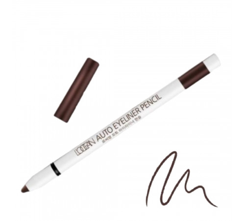 L’ocean Водостойкий автоматический карандаш для глаз / Auto Eyeliner Pencil #03, Soft Brown, 0,5 г