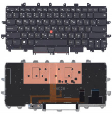 Клавиатура для ноутбука Lenovo ThinkPad X1 Carbon Gen 4 2016 черная без рамки с подсветкой