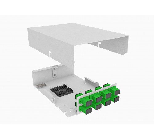 Кросс оптический, настенный, 8 SC/APC адаптеров, одномодовый, TopLAN, укомплектованный