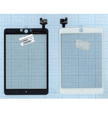 Сенсорное стекло (тачскрин) Ipad mini 3 (retina) + IC (A1599, A1600) белое OEM