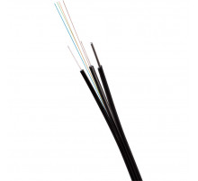 ВО кабель универсальный  FTTH Drop, плоский, FRP, LSZH, 2 волокна, SM G657, черный LAN-OFC-FUF2-S7-LS