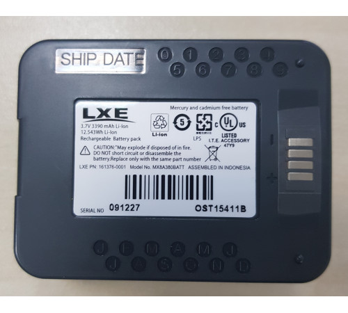 Аккумулятор для ТСД Honeywell LXE MX8, (MX8A381-BATT), 3390mAh, 3.7V