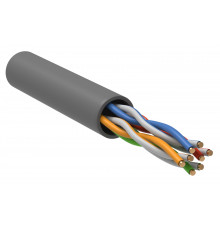 ITK Кабель связи витая пара U/UTP, кат.5E 4x2х24AWG solid, LSZH, 305м, серый