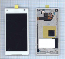 Дисплей для Sony Xperia Z5 Compact белый с рамкой