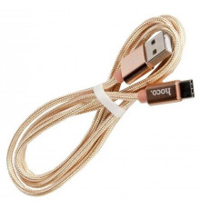 Кабель USB HOCO X2 knitted, USB - Type-C, 3.0А, 1м, золотой