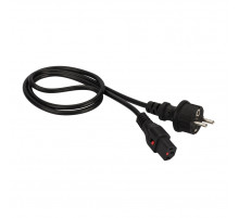 Шнур питания с блокировкой C13-Schuko, 3х0.75, 220В, 10А, черный, 1 метр LAN-PP13L/SH-1.0-BK