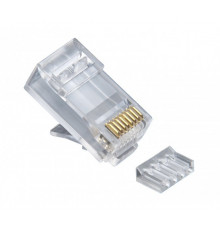 Коннектор RJ45 UTP 8P8C, универсальный, со вставкой, cat.6, 100 шт.  -PL45-8P8C-6V