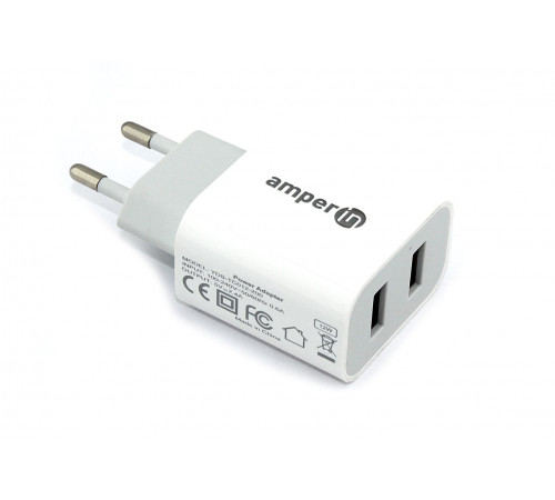 Блок питания (сетевой адаптер) Amperin 5V/2.4A 2USB (YDS-TC012-200) white