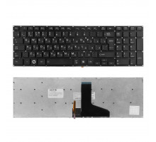 Клавиатура для ноутбука Toshiba Satellite P50, P55 Series. Г-образный Enter. Черная, без рамки. С подсветкой. PN: 9Z.N7TSV.021, 0KN0-C35RU11.