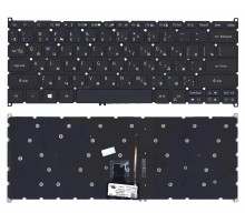 Клавиатура для ноутбука Acer Aspire R14, R5-471T, R5-431T, R7-372T, SWIFT 5 черная, с подсветкой