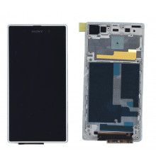 Sony Xperia Z1 (C6903 / L39h) - дисплей в сборе с тачскрином с рамкой, белый