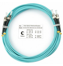 Cabeus FOP-50-ST-ST-5m Шнур оптический duplex ST-ST 50/125 mm OM3 5м LSZH