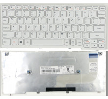 Клавиатура для ноутбука Lenovo IdeaPad Yoga 11S белая, рамка белая