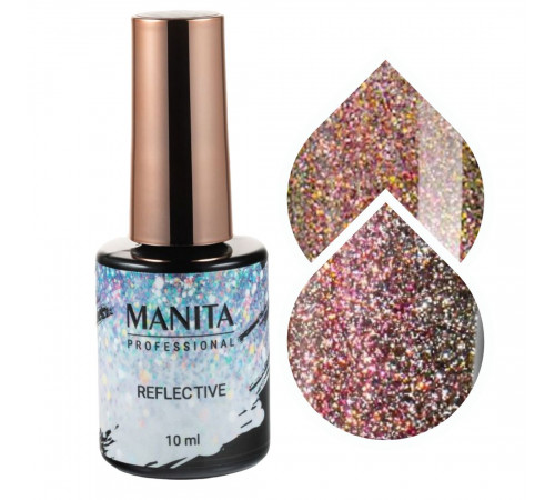 Manita Professional Гель-лак для ногтей светоотражающий с хлопьями юки / Multichrome Reflective №02, 10 мл