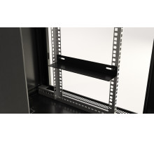 TWB-0666-SR-RAL9004 Шкаф настенный 19-дюймовый (19';), 6U, 367x600х600мм, металлическая передняя дверь с замком, две боковые панели, цвет черный (RAL